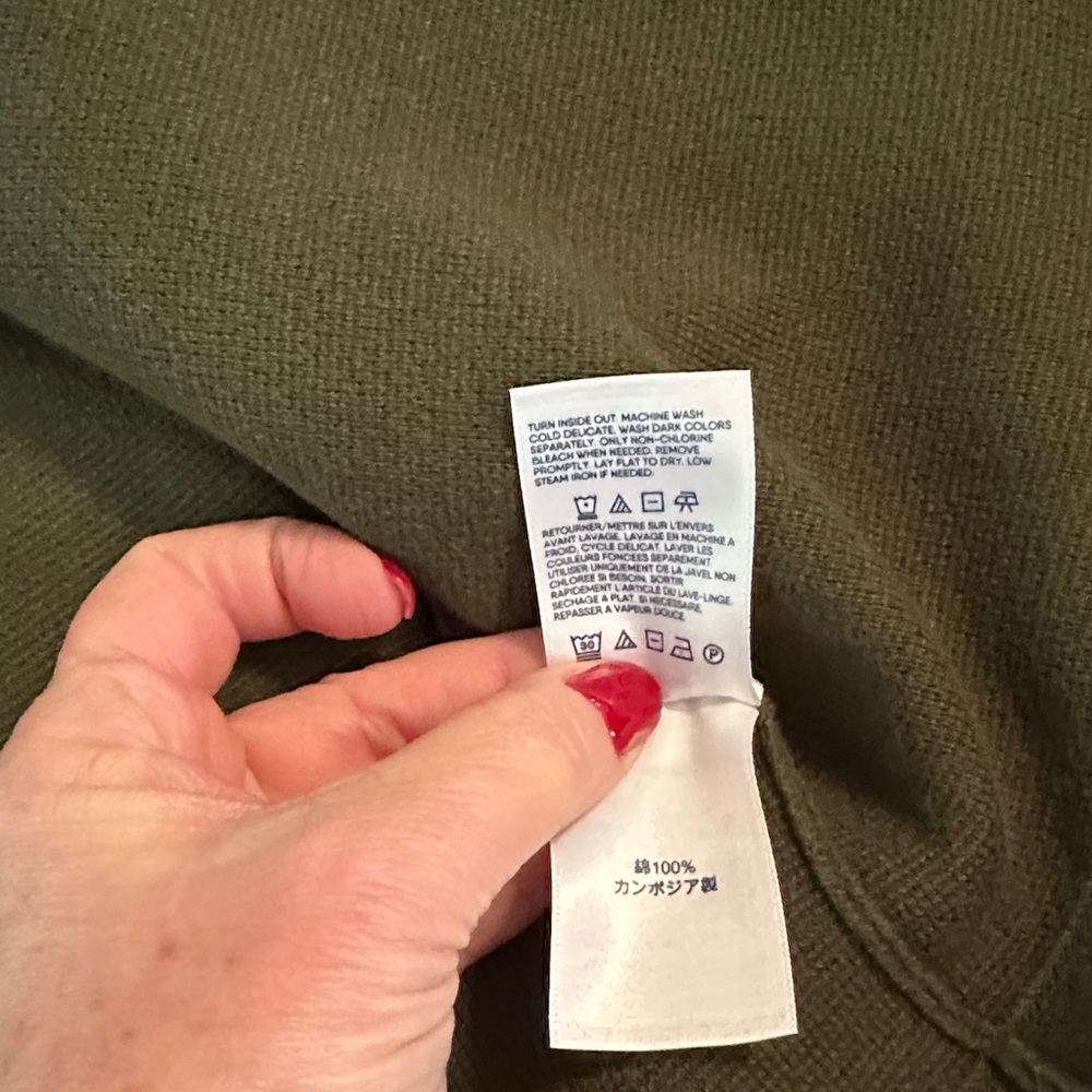 Lands' End Olive Green Sweater Jacket - Picture 4 of 9